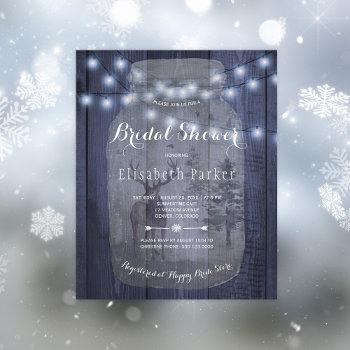 budget rustic winter bridal shower invitation flyer