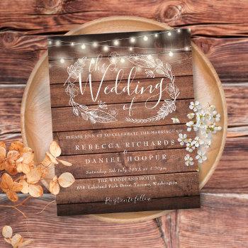 Small Budget Rustic Wood String Light Wedding Front View