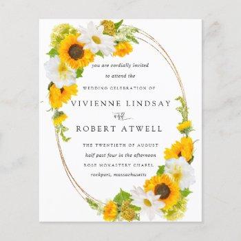 Small Budget Sunflower Floral Rustic Wedding Front View