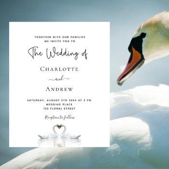 Small Budget Swan Couple White Wedding Front View