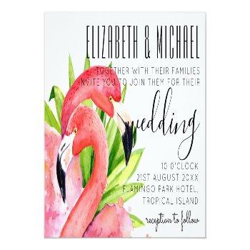 Small Budget Tropical Flamingos Wedding Front View