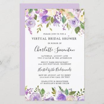 Small Budget Virtual Baby Shower Purple Greenery Front View