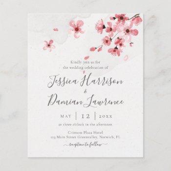budget watercolor floral cherry blossom wedding