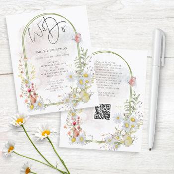 budget we do daisies arch qr wedding invitation