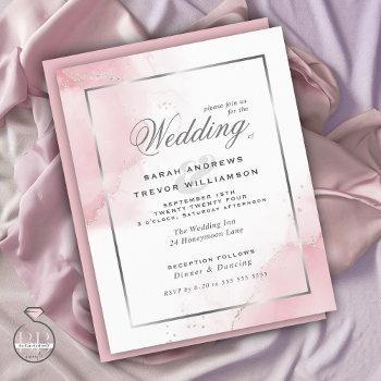 Small Budget Wedding Blush Pink Silver Abstract Front View