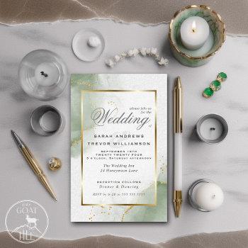 Small Budget Wedding Gold Muted Sage Green Front View
