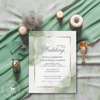 Small Budget Wedding Gold Muted Sage Green Front View