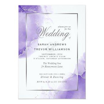 Small Budget Wedding Rainbow Violet Silver Abstract Front View