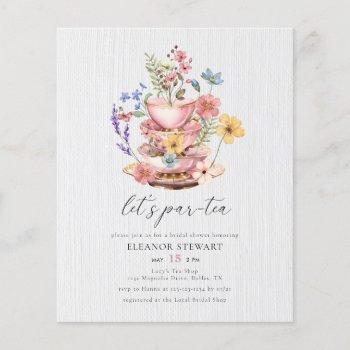 budget wildflower bridal tea party invitation