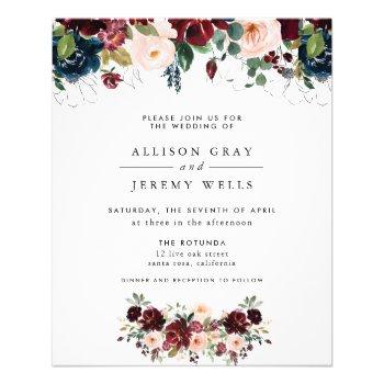 Small Budget Winter Floral Wedding  Flyer Front View