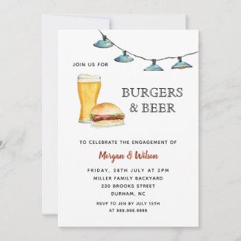 Small Burger & Beer Engagement Party Announcement Front View