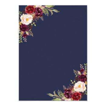 Small Burgundy Floral Navy Rose Gold Virtual Wedding Back View