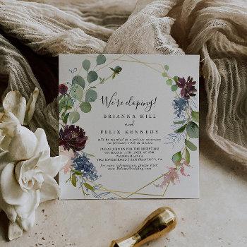Small Burgundy Gold Geometric Elopement Reception Front View
