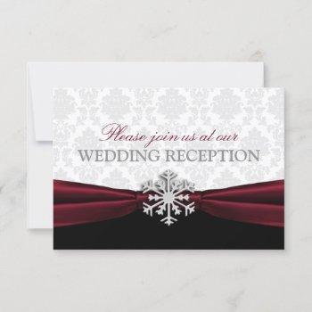 Small Burgundy Ribbon Winter Wedding Reception Front View