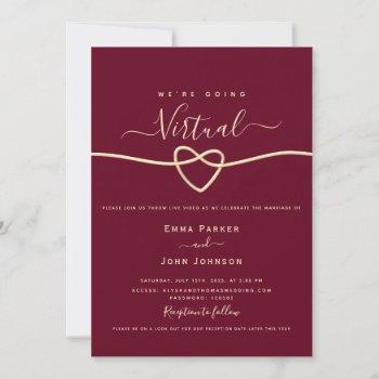 Small Burgundy Virtual Wedding Front View