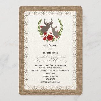 Small Burlap + Lace Inspired Christmas Wedding Deer Front View