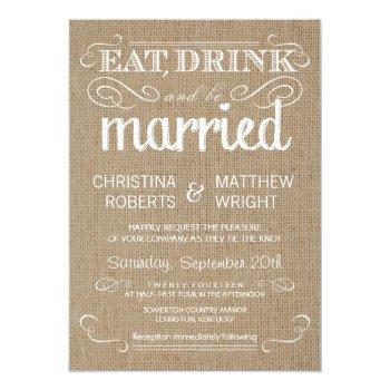 Small Burlap Rustic Country Wedding Front View