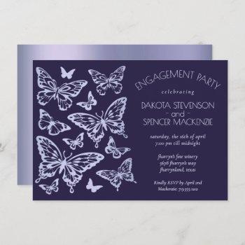 butterfly chic | lavender purple violet engagement invitation