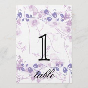 Small Butterfly Visions Lilac Anniversary Table Number Front View