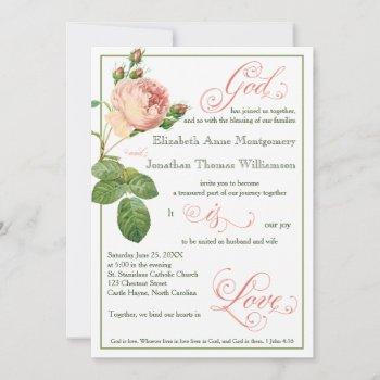 Small Cabbage Rose God Is Love Wedding Front View