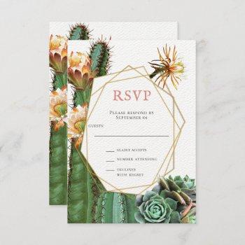 Small Cactus Succulent Greenery Wedding Rsvp Front View