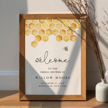 calla honey bee bridal shower welcome poster