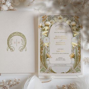 Small Calla Lily Gold Foil Wedding  By Mucha Foil Front View