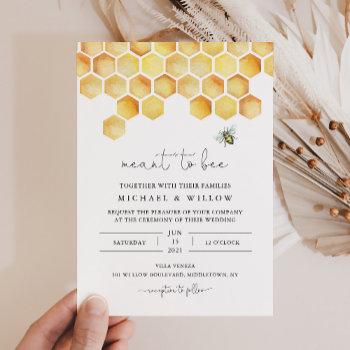 calla meant to bee honey wedding invitation