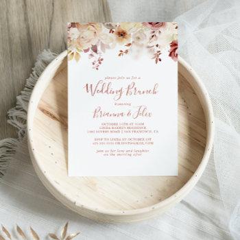 calligraphy graceful floral wedding brunch invitation
