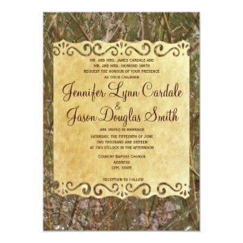 Small Camo Hunting Vintage Paper Wedding Front View
