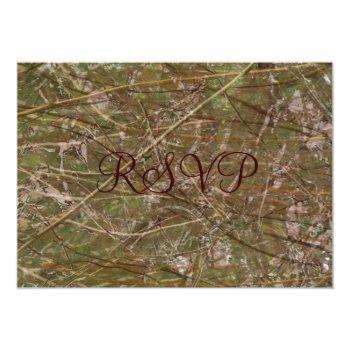 Small Camo Hunting Vintage Paper Wedding Rsvp Back View