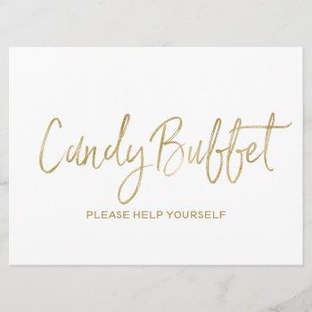 Small "candy Buffet" Wedding Sign | Stylish Golden Front View