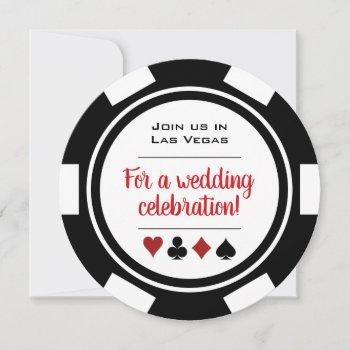 Small Casino Poker Chip Black And White Wedding Front View