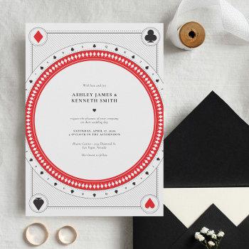 Small Casino Wedding Invite By Origami Prints Front View