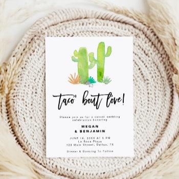casual cactus succulent taco bout love wedding invitation