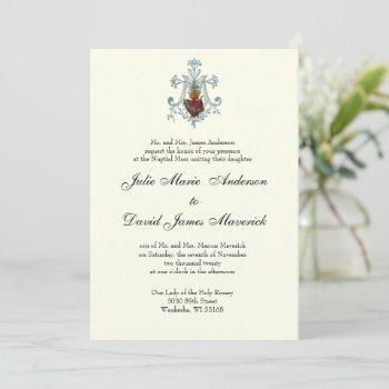 catholic classic elegant religious wedding  invita invitation