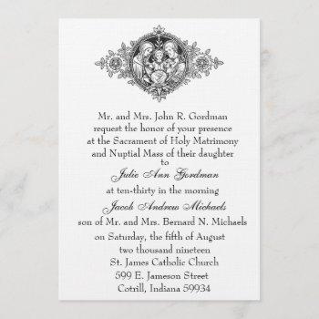 Small Catholic Holy Family Black And White Wedding Front View