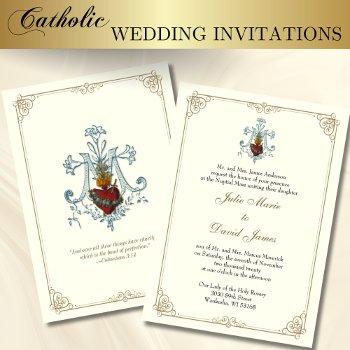 catholic  immaculate heart of mary wedding invitation