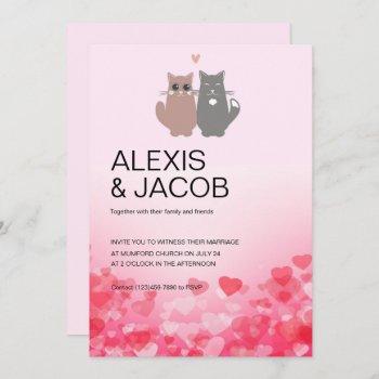 cats in love wedding invitation
