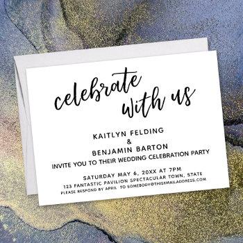 "celebrate with us" casual wedding reception-only invitation