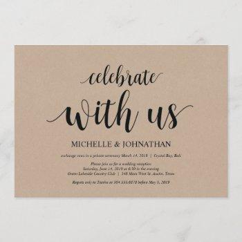 Small Celebrate With Us, Wedding Elopement Invites Front View