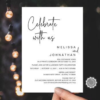 Small Celebrate With Us, Wedding Elopement Party Invitat Front View