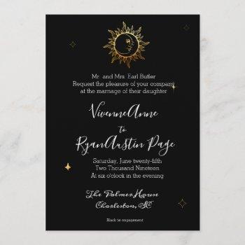 Small Celestial Boho Gold Foil Wedding Front View