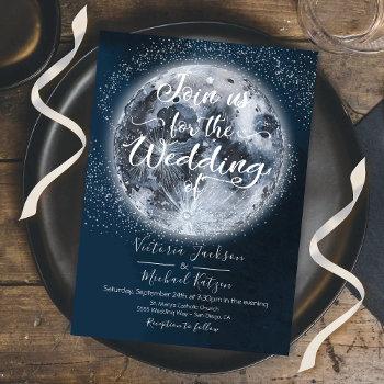 Small Celestial Full Moon And Stars Wedding Front View
