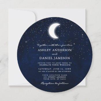 Small Celestial Moon And Stars Round Wedding Front View