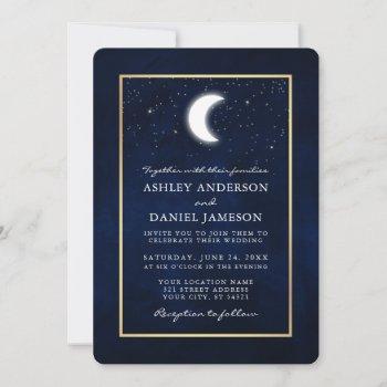 Small Celestial Moon Stars Gold Frame Wedding Front View