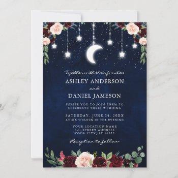 Small Celestial Moon Stars String Lights Wedding Floral Front View