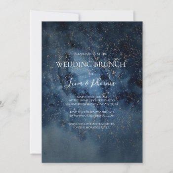 celestial night sky | gold wedding brunch invitation