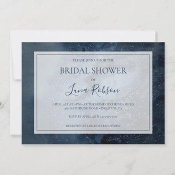 celestial sky with frame horizontal bridal shower invitation