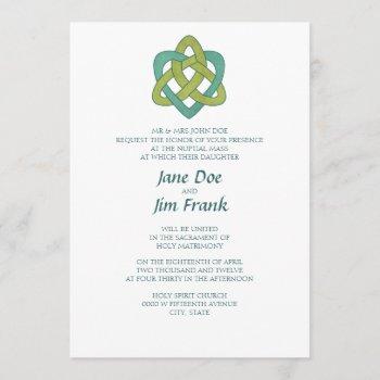 celtic formal catholic wedding invitation